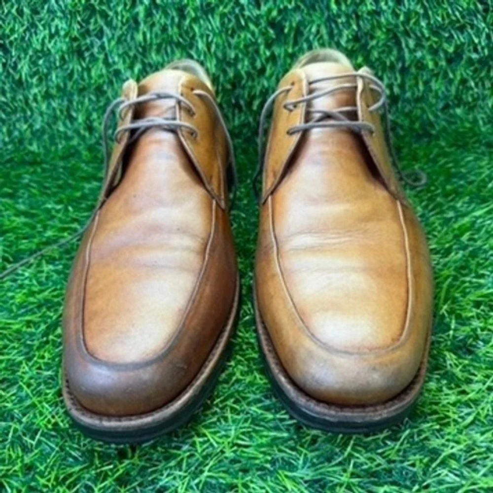 Vintage Arnold Palmer Marty Men 12M Brown Leather Apron Toe Derby Shoes Brazil
